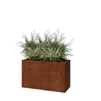 Corten čelik tegla za cvijeće - Pravokutnik - 100 x 40 x 60 cm - S donjom pločom