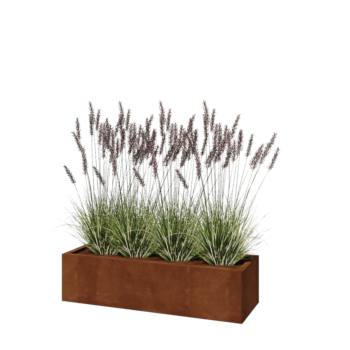 Corten čelik tegla za cvijeće - Pravokutnik - 120 x 40 x 30 cm - S donjom pločom