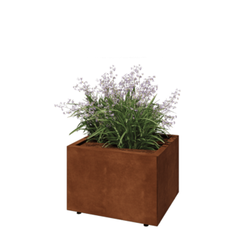 Corten čelik tegla za cvijeće - Pravokutnik - 60 x 50 x 40 cm - S donjom pločom - S nogama