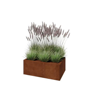 Corten čelik tegla za cvijeće - Pravokutnik - 80 x 50 x 30 cm - S donjom pločom