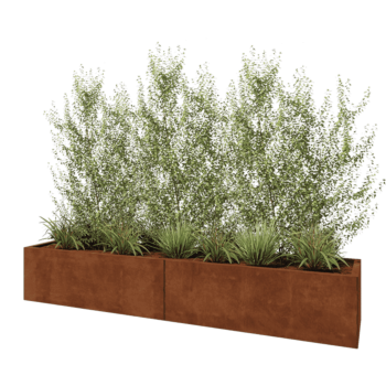 Corten čelik tegla za cvijeće XXL - Pravokutnik - 240 x 50 x 40 cm - S donjom pločom