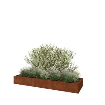 Corten čelik tegla za cvijeće XXL - Pravokutnik - 360 x 100 x 40 cm - S donjom pločom