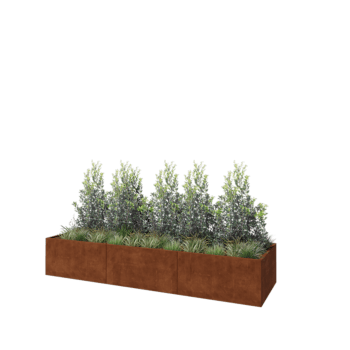 Corten čelik tegla za cvijeće XXL - Pravokutnik - 360 x 100 x 60 cm - S donjom pločom