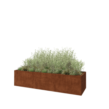 Corten čelik tegla za cvijeće XXL - Pravokutnik - 360 x 100 x 80 cm - Bez donje ploče