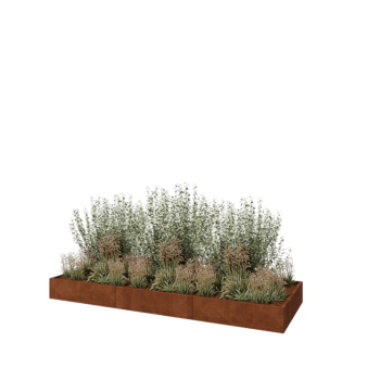 Corten čelik tegla za cvijeće XXL - Pravokutnik - 360 x 120 x 30 cm - Bez donje ploče