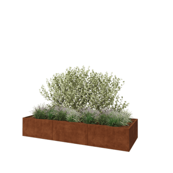 Corten čelik tegla za cvijeće XXL - Pravokutnik - 360 x 120 x 60 cm - Bez donje ploče