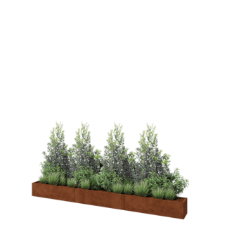 Corten čelik tegla za cvijeće XXL - Pravokutnik - 360 x 30 x 30 cm - Bez donje ploče