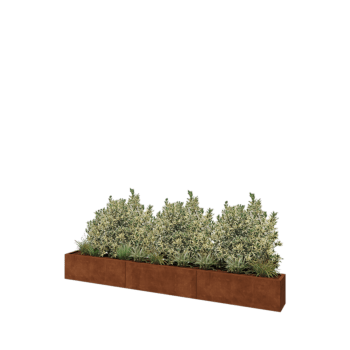 Corten čelik tegla za cvijeće XXL - Pravokutnik - 360 x 30 x 40 cm - S donjom pločom