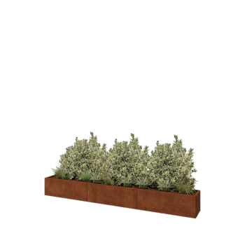 Corten čelik tegla za cvijeće XXL - Pravokutnik - 360 x 40 x 40 cm - S donjom pločom