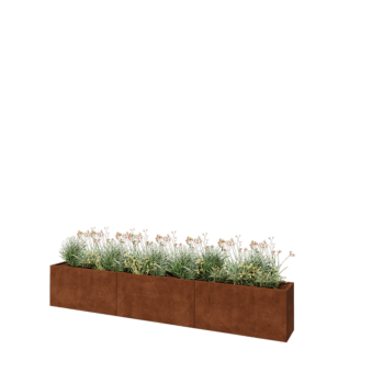 Corten čelik tegla za cvijeće XXL - Pravokutnik - 360 x 40 x 60 cm - S donjom pločom