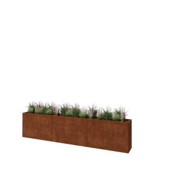 Corten čelik tegla za cvijeće XXL - Pravokutnik - 360 x 40 x 80 cm - Bez donje ploče