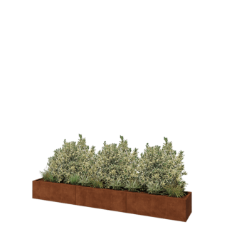 Corten čelik tegla za cvijeće XXL - Pravokutnik - 360 x 50 x 40 cm - S donjom pločom