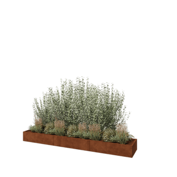 Corten čelik tegla za cvijeće XXL - Pravokutnik - 360 x 60 x 30 cm - S donjom pločom