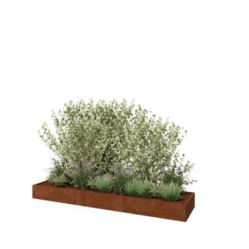 Corten čelik tegla za cvijeće XXL - Pravokutnik - 360 x 80 x 30 cm - S donjom pločom
