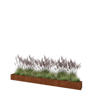 Corten čelik tegla za cvijeće XXL - Pravokutnik - 400 x 30 x 30 cm - Bez donje ploče