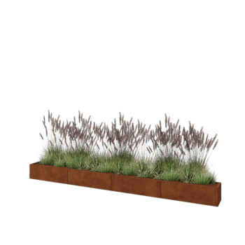 Corten čelik tegla za cvijeće XXL - Pravokutnik - 400 x 30 x 30 cm - Bez donje ploče