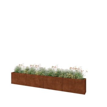 Corten čelik tegla za cvijeće XXL - Pravokutnik - 400 x 30 x 60 cm - Bez donje ploče