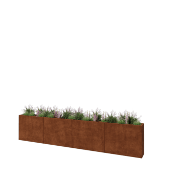 Corten čelik tegla za cvijeće XXL - Pravokutnik - 400 x 30 x 80 cm - Bez donje ploče