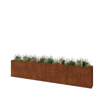 Corten čelik tegla za cvijeće XXL - Pravokutnik - 400 x 30 x 80 cm - Bez donje ploče