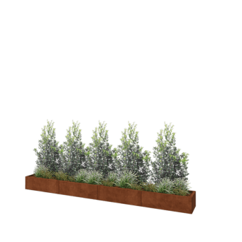 Corten čelik tegla za cvijeće XXL - Pravokutnik - 400 x 40 x 30 cm - Bez donje ploče
