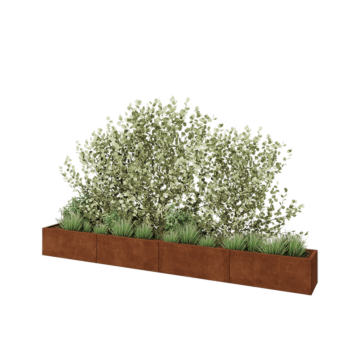 Corten čelik tegla za cvijeće XXL - Pravokutnik - 400 x 40 x 40 cm - Bez donje ploče