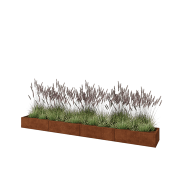 Corten čelik tegla za cvijeće XXL - Pravokutnik - 400 x 50 x 30 cm - Bez donje ploče