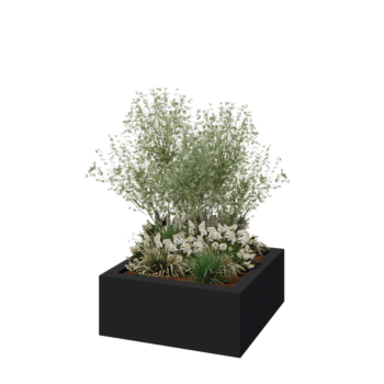 Stakloplastična tegla za cvijeće - Kvadrat - 100 x 100 x 40 cm - RAL7016 mat (antracit siva) - S dnom