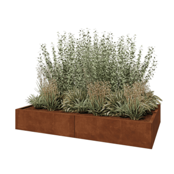 Corten čelik tegla za cvijeće XXL - Pravokutnik - 200 x 120 x 30 cm - S donjom pločom