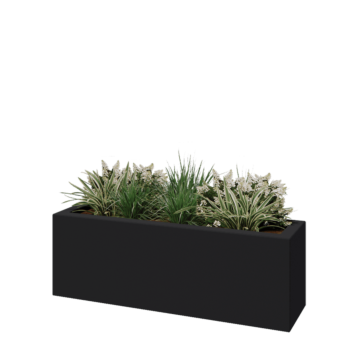 Stakloplastična tegla za cvijeće - Pravougaonik - 120 x 30 x 40 cm - RAL7016 mat (antracit siva) - S dnom