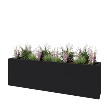 Stakloplastična tegla za cvijeće - Pravougaonik - 200 x 30 x 60 cm - RAL7016 mat (antracit siva) - S dnom