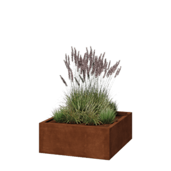 Corten čelik tegla za cvijeće - Kvadrat - 100 x 100 x 40 cm - Zavareno - Bez donje ploče