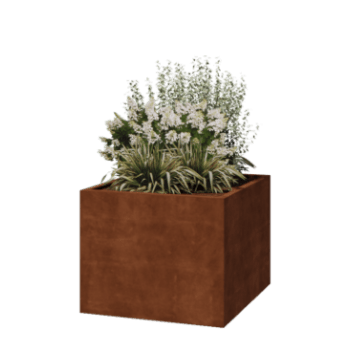 Corten čelik tegla za cvijeće - Kvadrat - 100 x 100 x 80 cm - Zavareno - Bez donje ploče