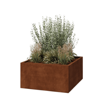 Corten čelik tegla za cvijeće - Kvadrat - 120 x 120 x 60 cm - Zavareno - S donjom pločom