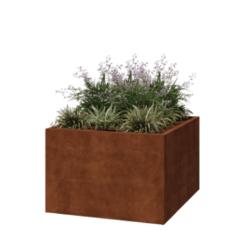 Corten čelik tegla za cvijeće - Kvadrat - 120 x 120 x 80 cm - Zavareno - Bez donje ploče