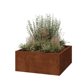 Corten čelik tegla za cvijeće - Kvadrat - 140 x 140 x 60 cm - Zavareno - Bez donje ploče