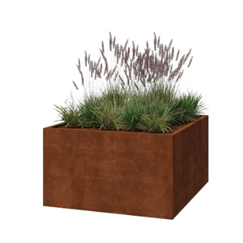 Corten čelik tegla za cvijeće - Kvadrat - 140 x 140 x 80 cm - Zavareno - S donjom pločom