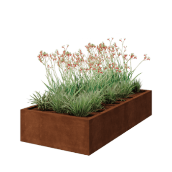 Zavarena corten čelična tegla za cvijeće Montana 200 x 100 x 40 cm