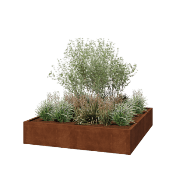 Corten čelik tegla za cvijeće - Kvadrat - 200 x 200 x 40 cm - Zavareno - Bez donje ploče