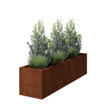 Zavarena corten čelična tegla za cvijeće Montana 200 x 50 x 50 cm