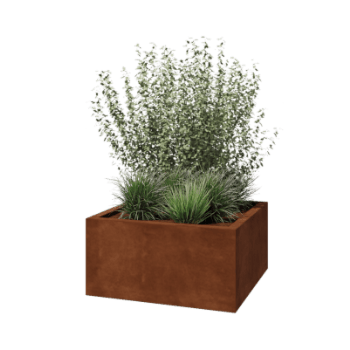 Corten čelik tegla za cvijeće - Kvadrat - 80 x 80 x 40 cm - Zavareno - S donjom pločom