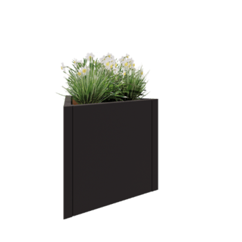 Čelična tegla za cvijeće - Trokut jednakostraničan - 70,6 x 61 x 60 cm - RAL7016 mat (antracit siva) - Bez donje ploče