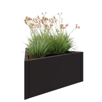 Čelična tegla za cvijeće - Trokut jednakostraničan - 90,6 x 78,3 x 40 cm - RAL7016 mat (antracit siva) - Bez donje ploče