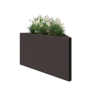 Čelična tegla za cvijeće - Trokut raznostrani - 112,2 x 60,5 x 60 cm - RAL7016 mat (antracit siva) - Bez donje ploče