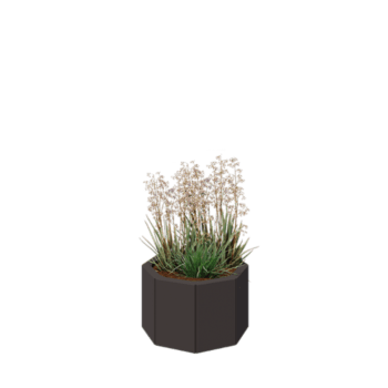 Čelična tegla za cvijeće - Osmerokut - 48,3 x 48,3 x 30 cm - RAL7016 mat (antracit siva) - S donjom pločom