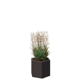 Čelična tegla za cvijeće - Šesterokut - 39,3 x 34,6 x 30 cm - RAL7016 mat (antracit siva) - Bez donje ploče