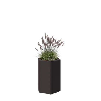 Čelična tegla za cvijeće - Šesterokut - 39,3 x 34,6 x 50 cm - RAL7016 mat (antracit siva) - Bez donje ploče