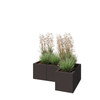 Čelična tegla za cvijeće - L-oblik - 90 x 60 x 30 cm - RAL7016 mat (antracit siva) - Bez donje ploče