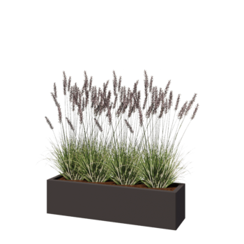 Čelična tegla za cvijeće - Pravokutnik - 120 x 30 x 30 cm - Druga RAL boja - Bez donje ploče