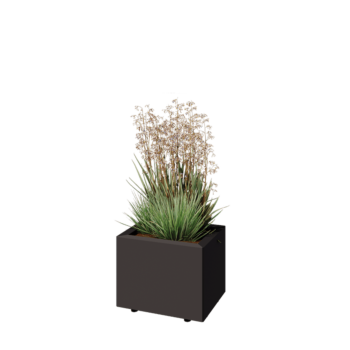 Čelična tegla za cvijeće - Pravokutnik - 40 x 30 x 30 cm - RAL7016 mat (antracit siva) - S donjom pločom - S nogama