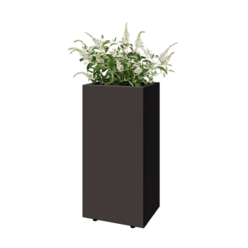 Čelična tegla za cvijeće - Pravokutnik - 40 x 30 x 80 cm - RAL7016 mat (antracit siva) - S donjom pločom - S nogama